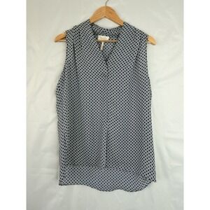 Laundry Shelli Segal Tunic Top Womens S Blue White Sleeveless Blouse